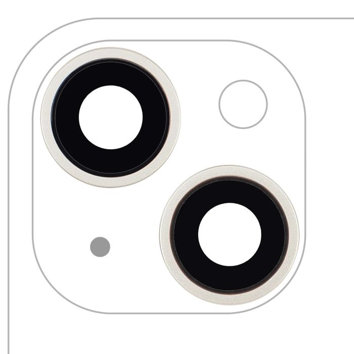 Rückkamera-Linse mit Halterung & Rahmen für iPhone 14/ 14 Plus (Polarstern)