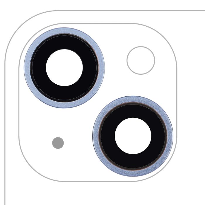 Rückkamera-Linse mit Halterung & Rahmen für iPhone 14/ 14 Plus (Blau)
