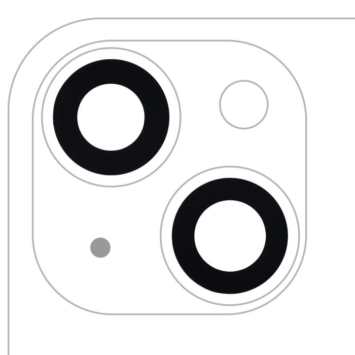 Rückkamera-Linse (nur Glas) mit Kleber für iPhone 14/ 14 Plus/ 15/ 15 Plus Nr.2