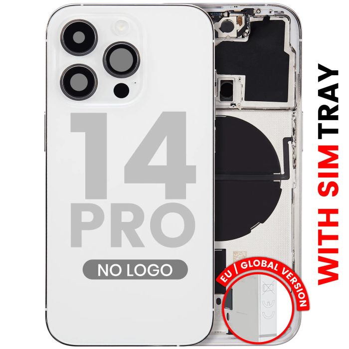 Rückgehäuse mit Kleinteilen für iPhone 14 Pro (Aftermarket Plus) (Silber)