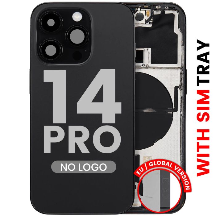 Rückgehäuse mit Kleinteilen für iPhone 14 Pro (Aftermarket Plus) (Space Schwarz)