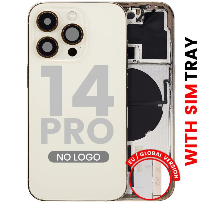 Rückgehäuse mit Kleinteilen für iPhone 14 Pro (Aftermarket Plus) (Gold)