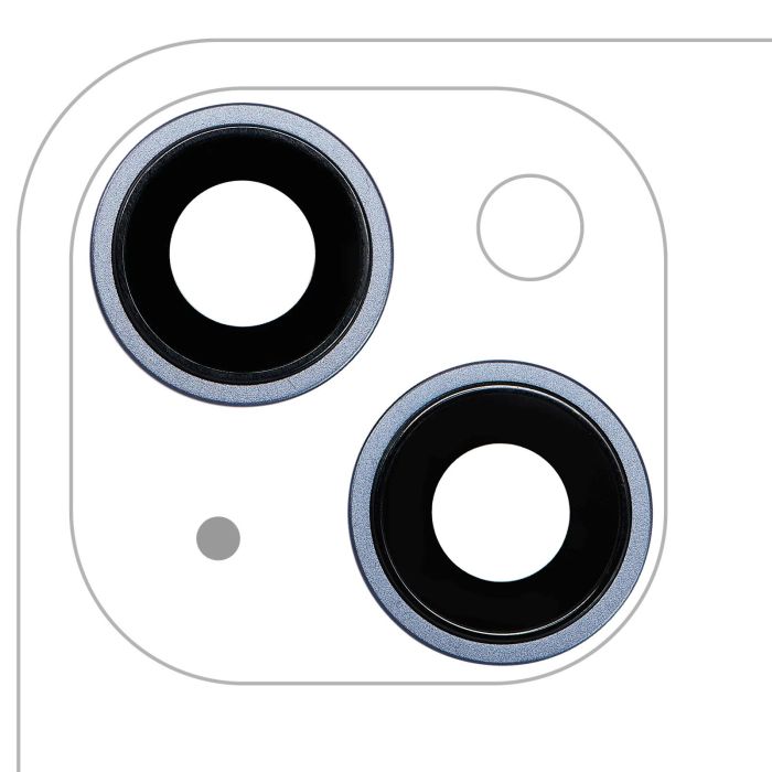 Rückkamera-Linse mit Halterung & Rahmen für iPhone 14/ 14 Plus (Premium) (Blau)