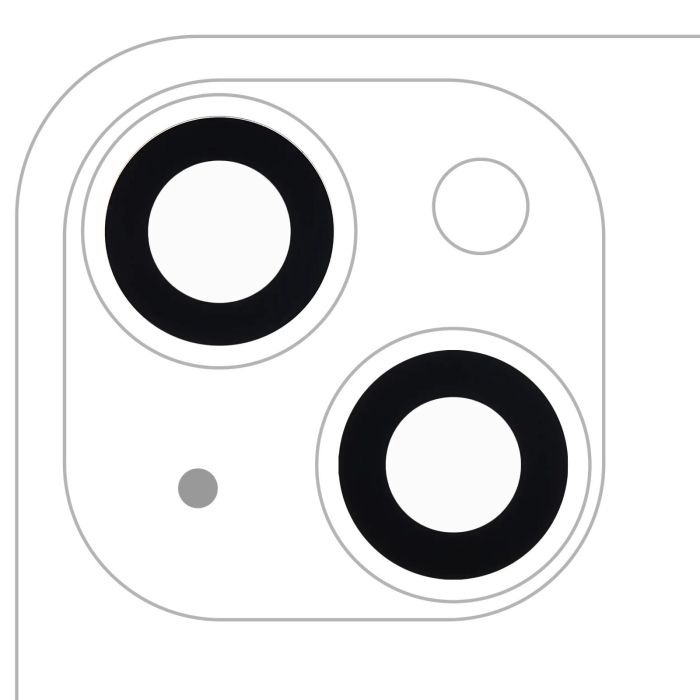 Rückkamera-Linse (nur Glas) mit Kleber für iPhone 14/ 14 Plus/ 15/ 15 Plus Nr.4