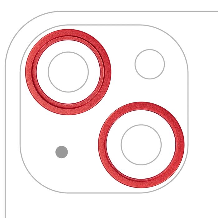 Rückkamera Ring nur für iPhone 14/ 14 Plus (Rot) (2-teiliges Set)