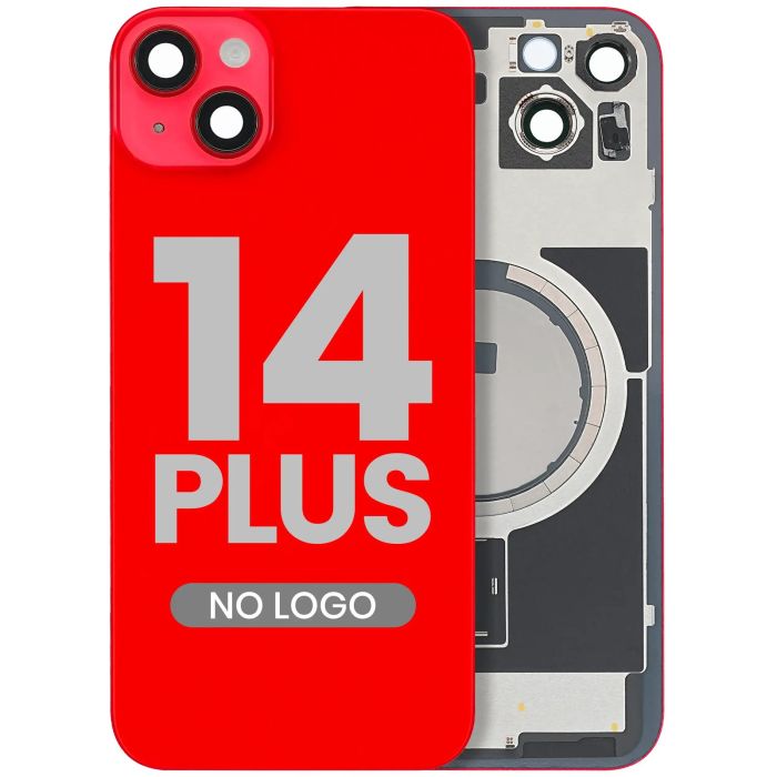 Rückglas mit MagSafe-Magnet für iPhone 14 Plus (Aftermarket) (Rot) (ohne Logo)