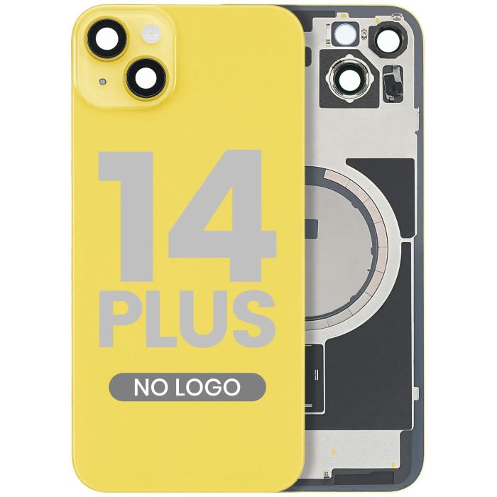 Rückglas mit MagSafe-Magnet für iPhone 14 Plus (Aftermarket) (Gelb) (ohne Logo)
