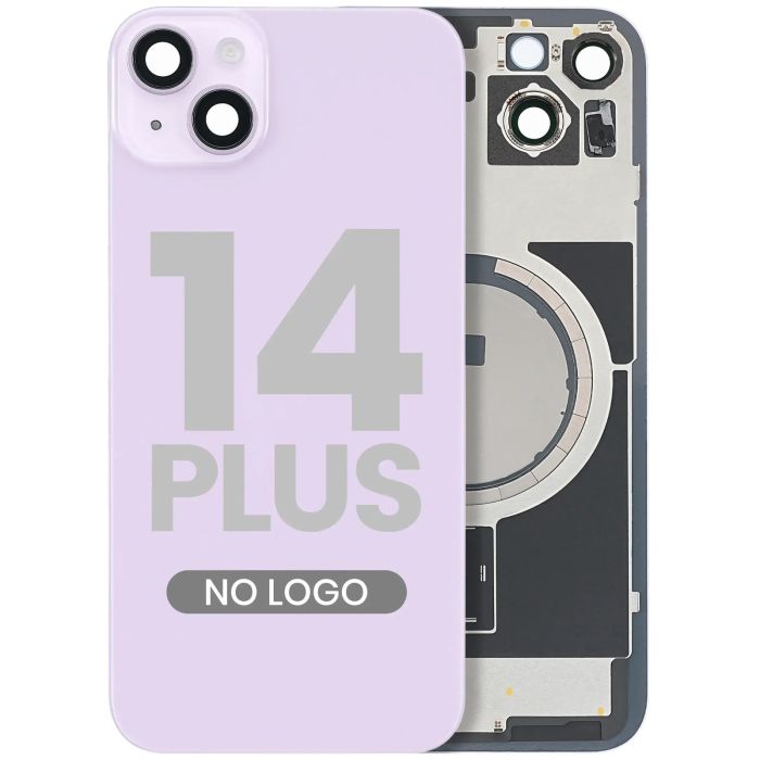 Rückglas mit MagSafe-Magnet für iPhone 14 Plus (Aftermarket) (Lila) (ohne Logo)