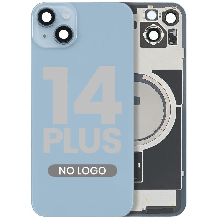 Rückglas mit MagSafe-Magnet für iPhone 14 Plus (Aftermarket) (Blau) (ohne Logo)