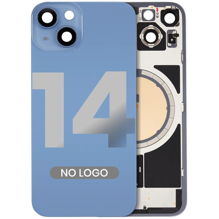 Rückglas mit MagSafe-Magnet für iPhone 14 (Aftermarket) (Blau) (ohne Logo)