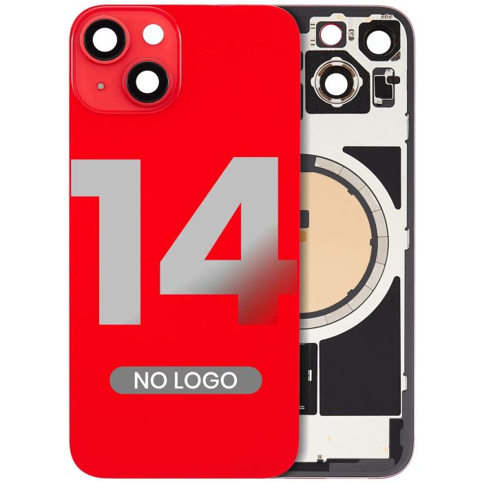 Rückglas mit MagSafe-Magnet für iPhone 14 (Aftermarket) (Rot) (ohne Logo)