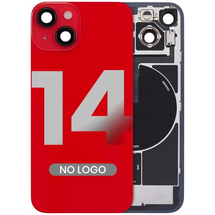 Rückglas mit Stahlplatte, NFC & MagSafe-Magnet vormontiert für iPhone 14 (Rot)