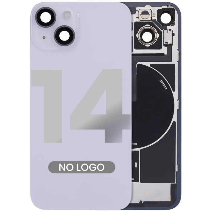 Rückglas mit Stahlplatte, NFC & MagSafe-Magnet vormontiert für iPhone 14 (Lila)