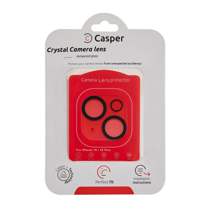 Casper Kameraschutz für iPhone 15/ 15 Plus (Crystal Full Abdeckung)