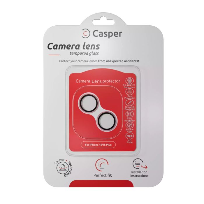 Casper Kameraschutz für iPhone 15/ 15 Plus (Pink) (Transparent)