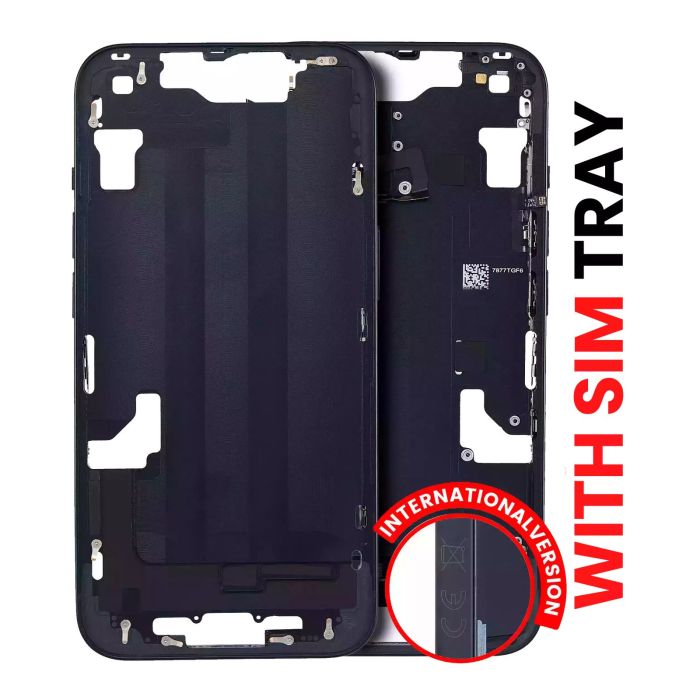 Mittelrahmen mit Power- und Lautstärketasten für iPhone 14 (Mitternacht)