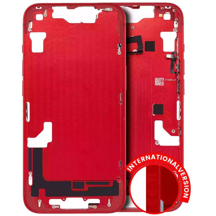 Mittelrahmen mit Power- und Lautstärketasten für iPhone 14 (Rot)