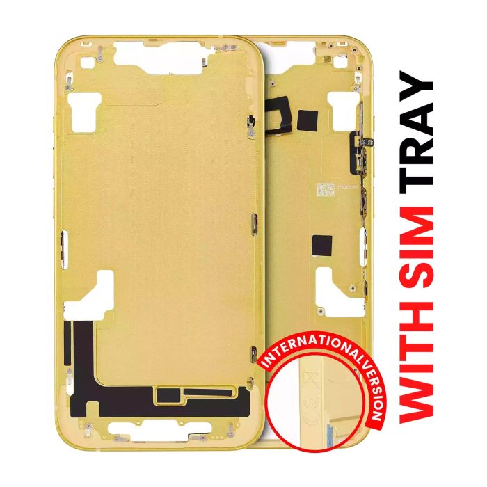 Mittelrahmen mit Power- und Lautstärketasten für iPhone 14 (Gelb)