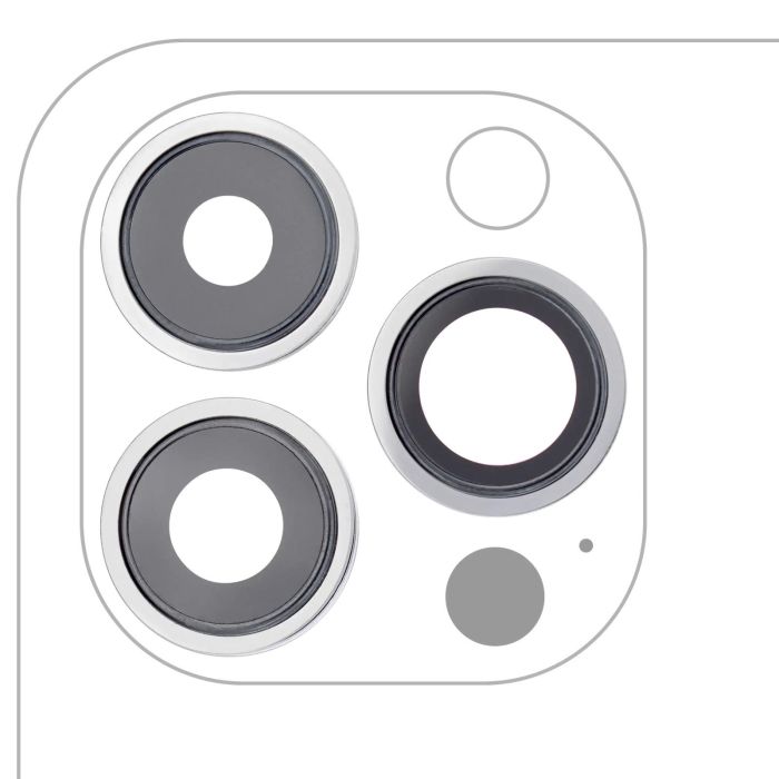 Rückkamera-Linse mit Halterung & Rahmen für iPhone 13 Pro/ 13 Pro Max (Silber)
