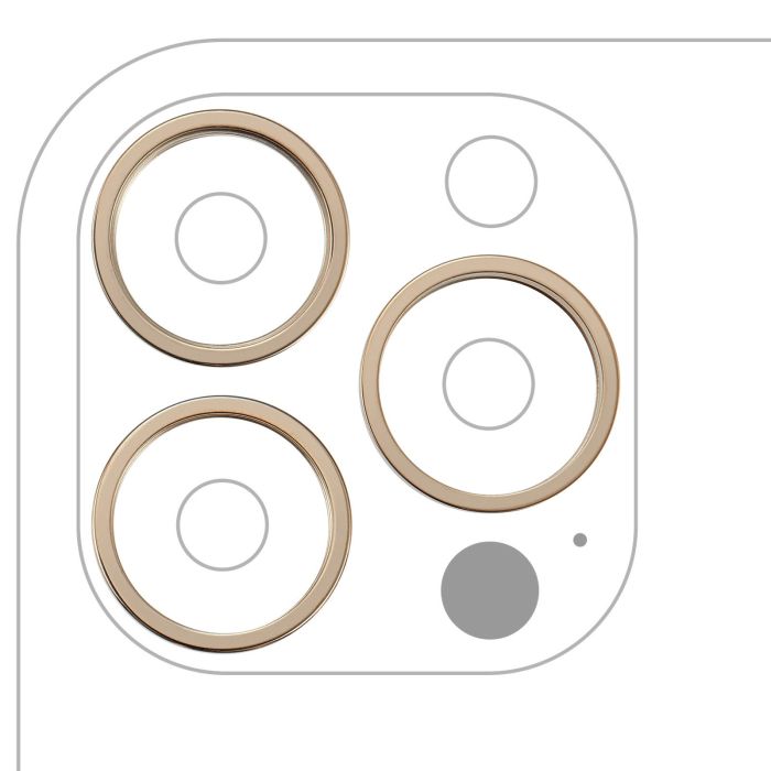 Rückkamera Ring nur für iPhone 13 Pro/ 13 Pro Max (3-teiliges Set) (Gold)