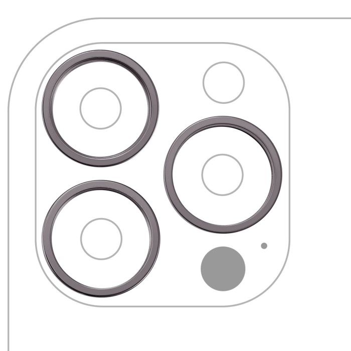 Rückkamera Ring nur für iPhone 13 Pro/ 13 Pro Max (3-teiliges Set) (Graphit)