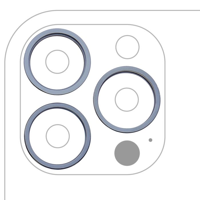 Rückkamera Ring nur für iPhone 13 Pro/ 13 Pro Max (3-teiliges Set) (Sierrablau)