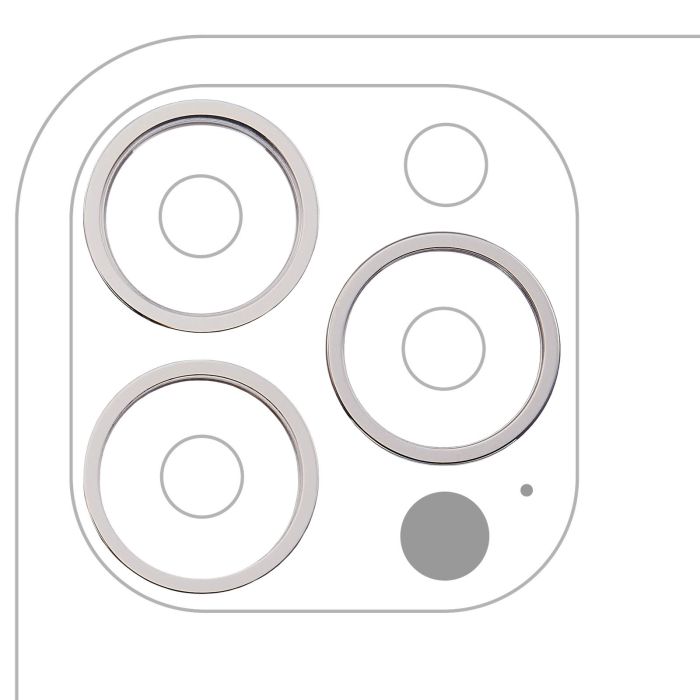 Rückkamera Ring nur für iPhone 13 Pro/ 13 Pro Max (3-teiliges Set) (Silber)