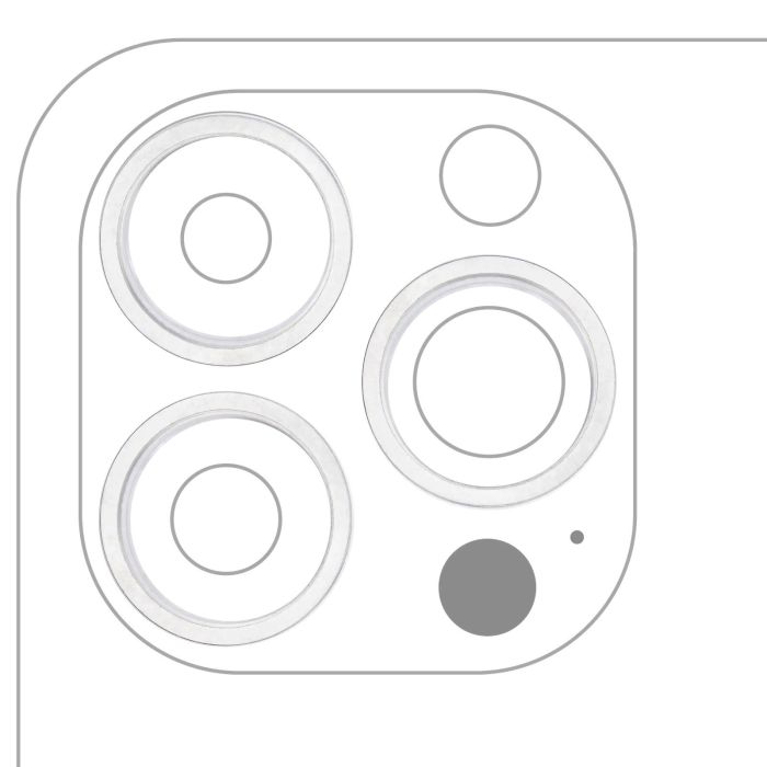 Rückkamera Ring nur für iPhone 13 Pro/ 13 Pro Max (Silber) (3-teiliges Set)