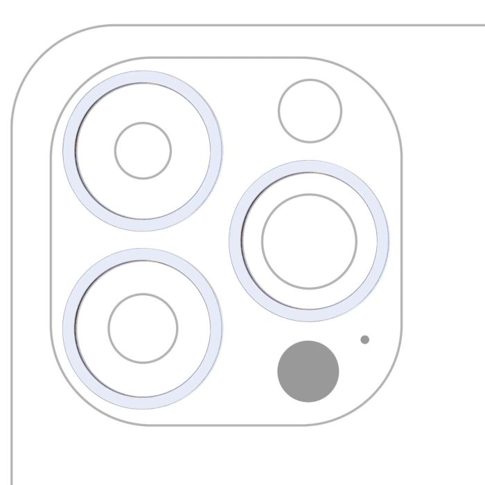 Rückkamera Ring nur für iPhone 13 Pro/ 13 Pro Max (Sierrablau) (3-teiliges Set)
