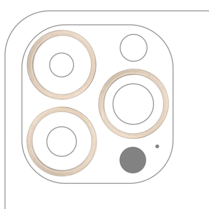 Rückkamera Ring nur für iPhone 13 Pro/ 13 Pro Max (Gold) (3-teiliges Set)