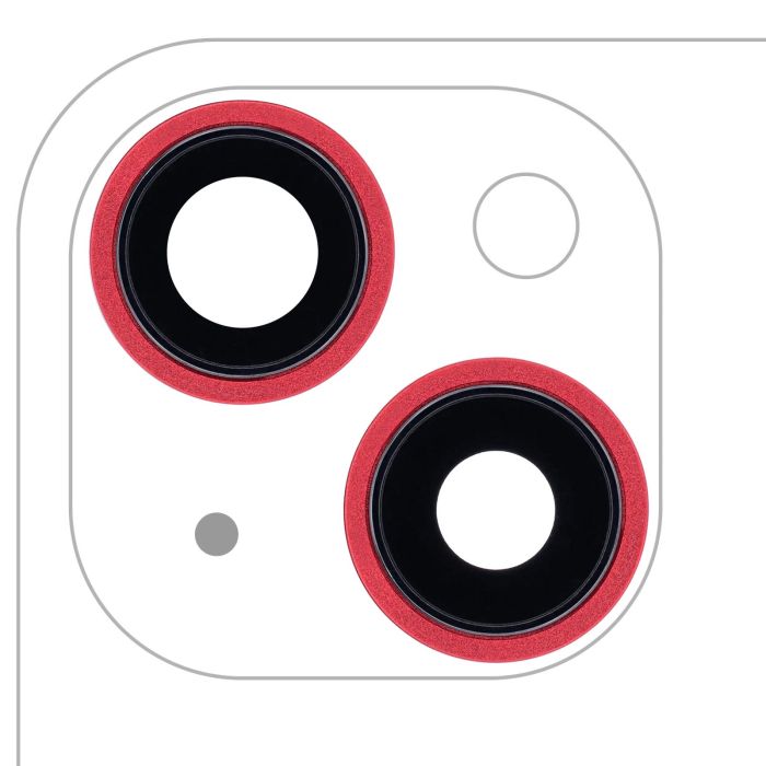 Rückkamera-Linse mit Halterung & Rahmen für iPhone 13/ 13 Mini (Rot)