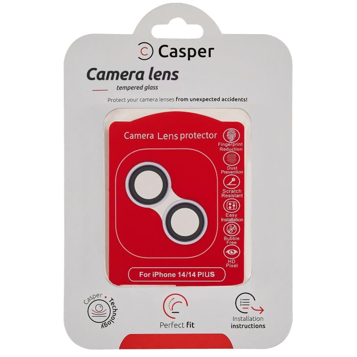 Casper Kameraschutz für iPhone 14/ 14 Plus (Lila) (Transparent)