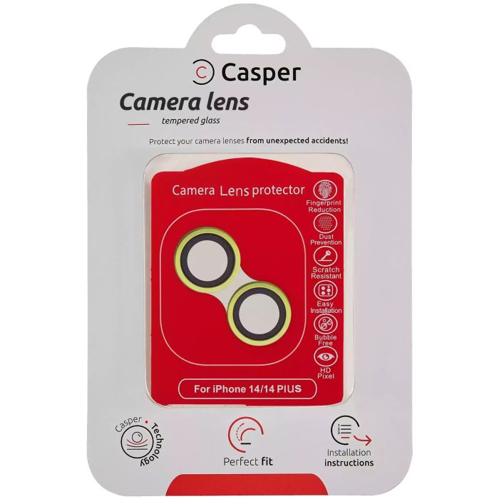 Casper Kameraschutz für iPhone 14/ 14 Plus (Gelb) (Transparent)