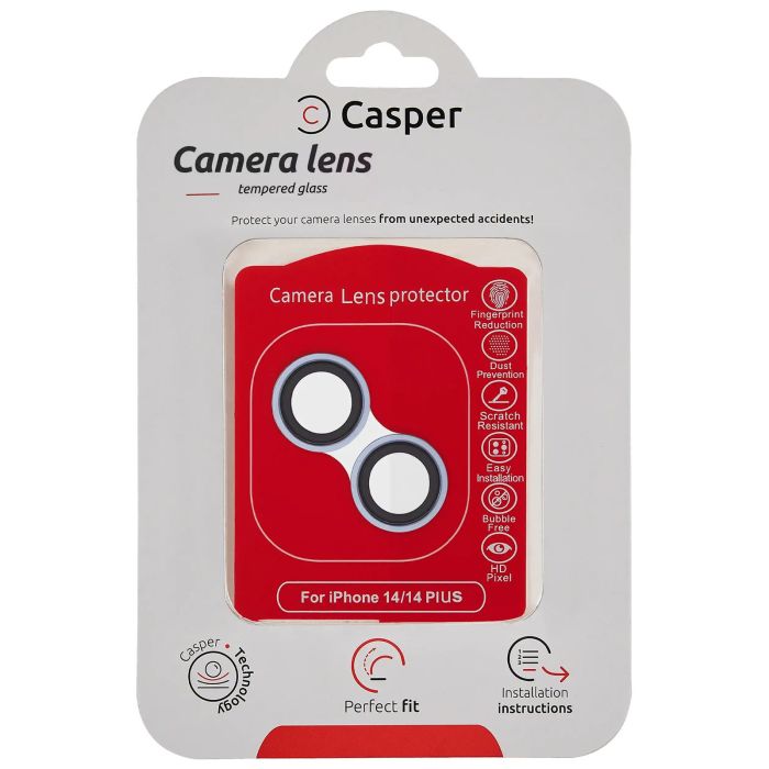 Casper Kameraschutz für iPhone 14/ 14 Plus (Blau) (Transparent)