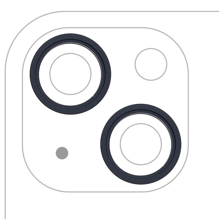 Rückkamera Ring nur für iPhone 13/ 13 Mini (2-teiliges Set) (Mitternacht)