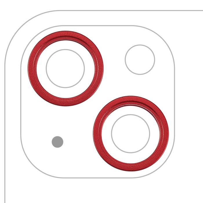 Rückkamera Ring nur für iPhone 13/ 13 Mini (2-teiliges Set) (Rot) (10er Pack)