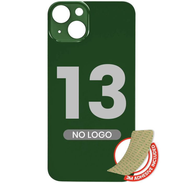 Rückglas mit 3M Klebeband für iPhone 13 (ohne Logo/ großes Kameraloch) (Grün)
