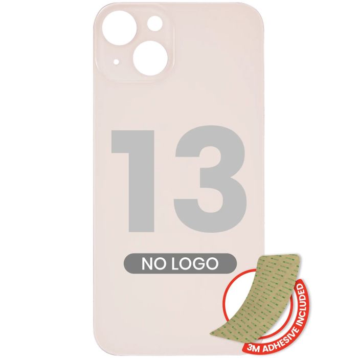 Rückglas mit 3M Klebeband für iPhone 13 (ohne Logo/ großes Kameraloch) (Pink)