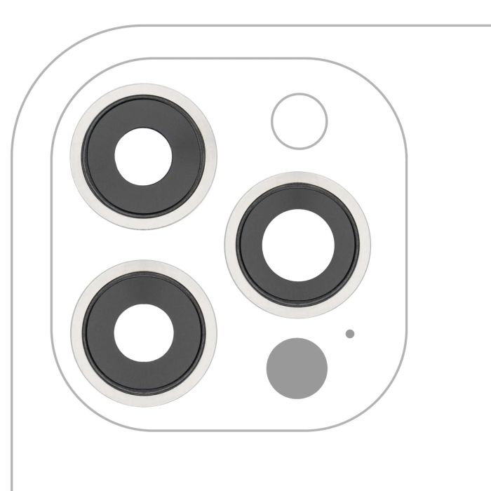 Rückkamera-Linse mit Halterung & Rahmen für iPhone 12 Pro Max (Silber)