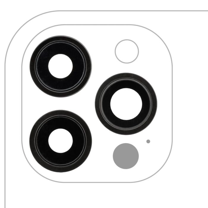 Rückkamera-Linse mit Halterung & Rahmen für iPhone 12 Pro Max (Graphit)