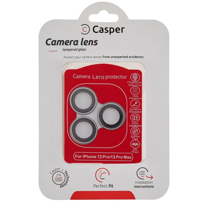 Casper Kameraschutz für iPhone 13 Pro/ 13 Pro Max (Grau) (Transparent)