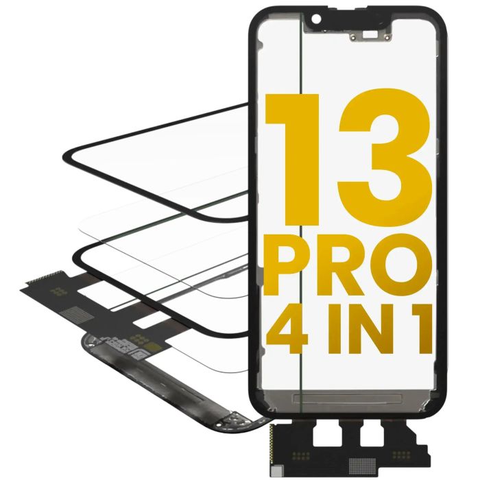 4 in 1 kurz Flex (Digitizer Touch mit Glas + OCA + Rahmen vormontiert) für Nr.10