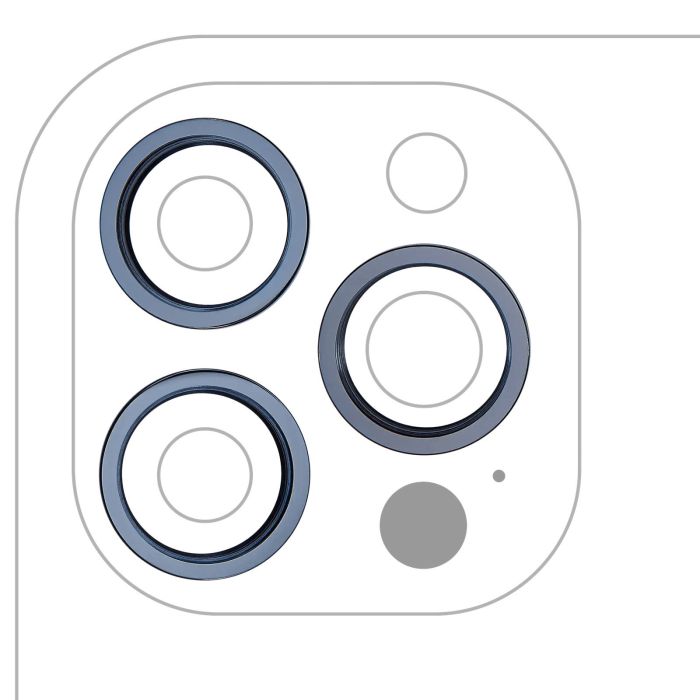 Rückkamera Ring nur für iPhone 12 Pro Max (Pazifikblau) (3-teiliges Set)