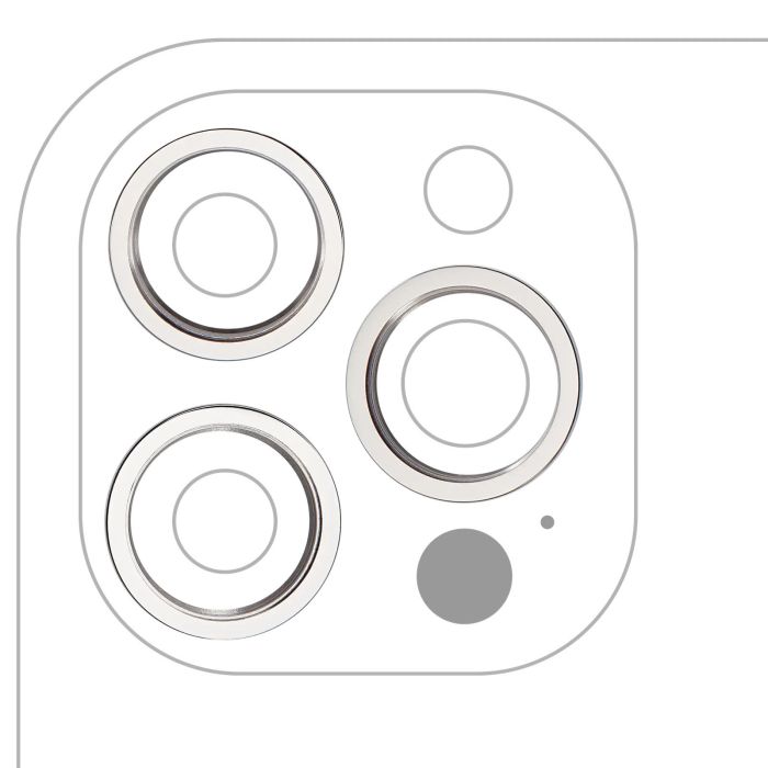 Rückkamera Ring nur für iPhone 12 Pro Max (Silber) (3-teiliges Set) (10er Pack)