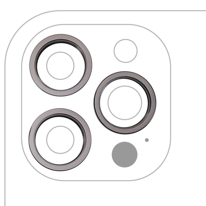 Rückkamera Ring nur für iPhone 12 Pro Max (Graphit) (3-teiliges Set) (10er Pack)