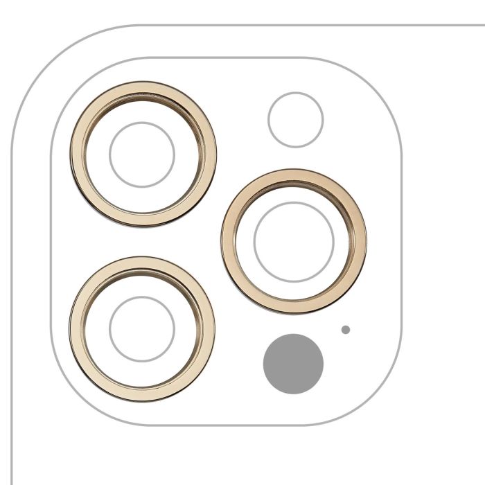 Rückkamera Ring nur für iPhone 12 Pro Max (Gold) (3-teiliges Set)