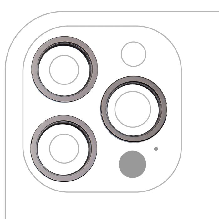 Rückkamera Ring nur für iPhone 12 Pro Max (Graphit) (3-teiliges Set)