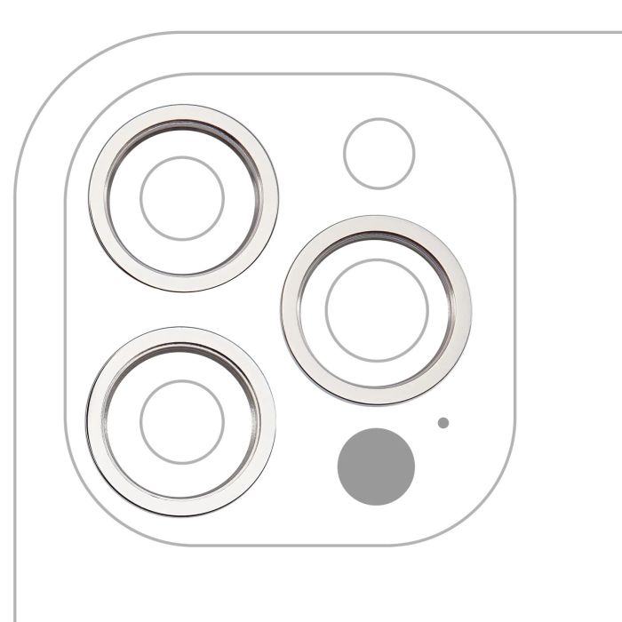 Rückkamera Ring nur für iPhone 12 Pro Max (Silber) (3-teiliges Set)