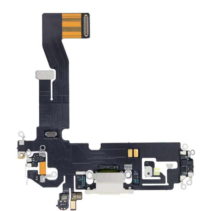 Ladebuchse Flexkabel für iPhone 12/ 12 Pro (Aftermarket Plus) (Silber)