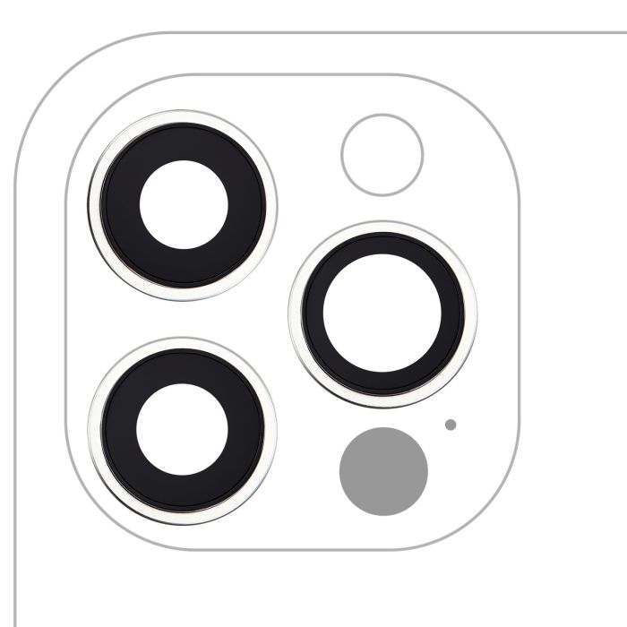 Rückkamera-Linse mit Halterung & Rahmen für iPhone 12 Pro (Silber)